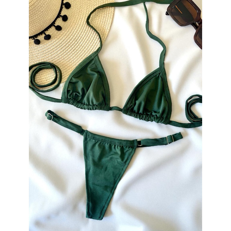 Biquíni Feminino Cortininha Fio Dental Marquinha Moda Praia Verão