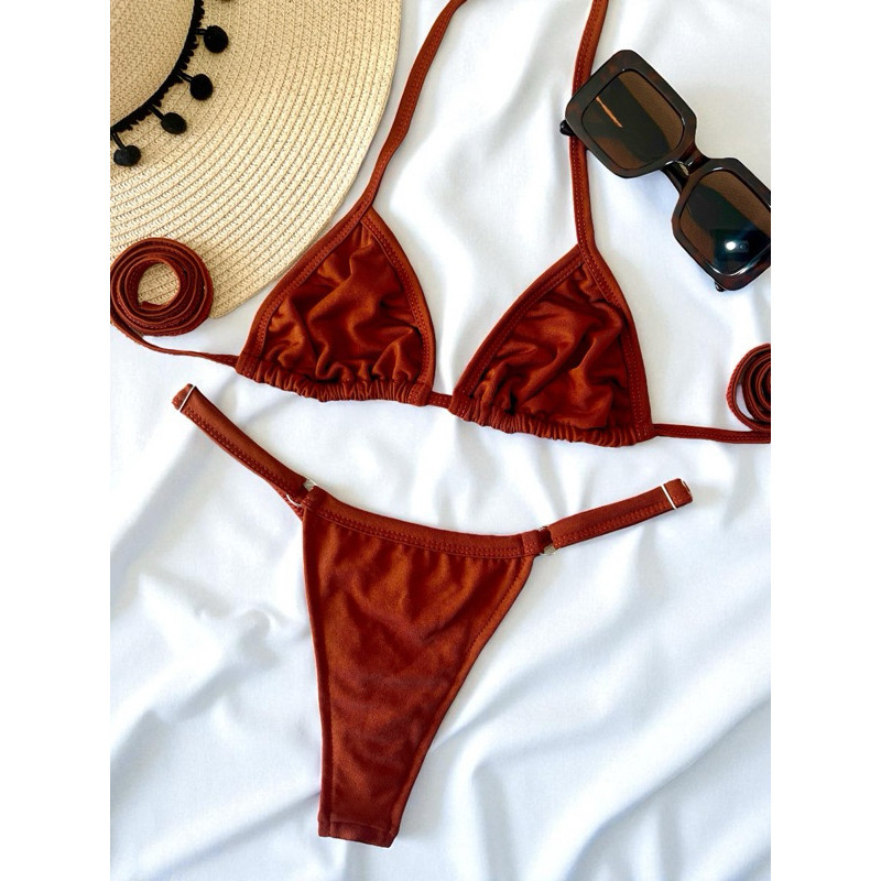 Biquíni Feminino Cortininha Fio Dental Marquinha Moda Praia Verão
