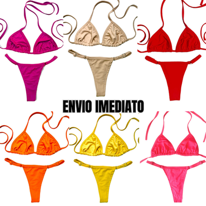 Biquíni Feminino Cortininha Fio Dental Marquinha Moda Praia Verão