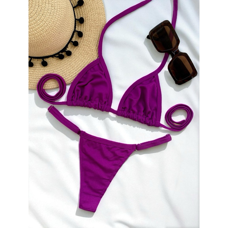 Biquíni Feminino Cortininha Fio Dental Marquinha Moda Praia Verão