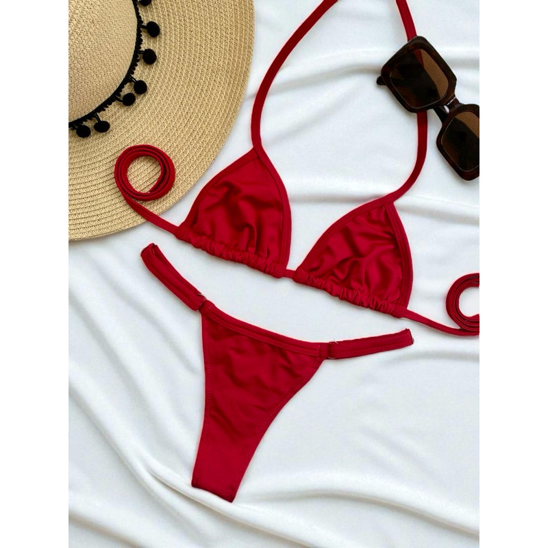 Biquíni Feminino Cortininha Fio Dental Marquinha Moda Praia Verão